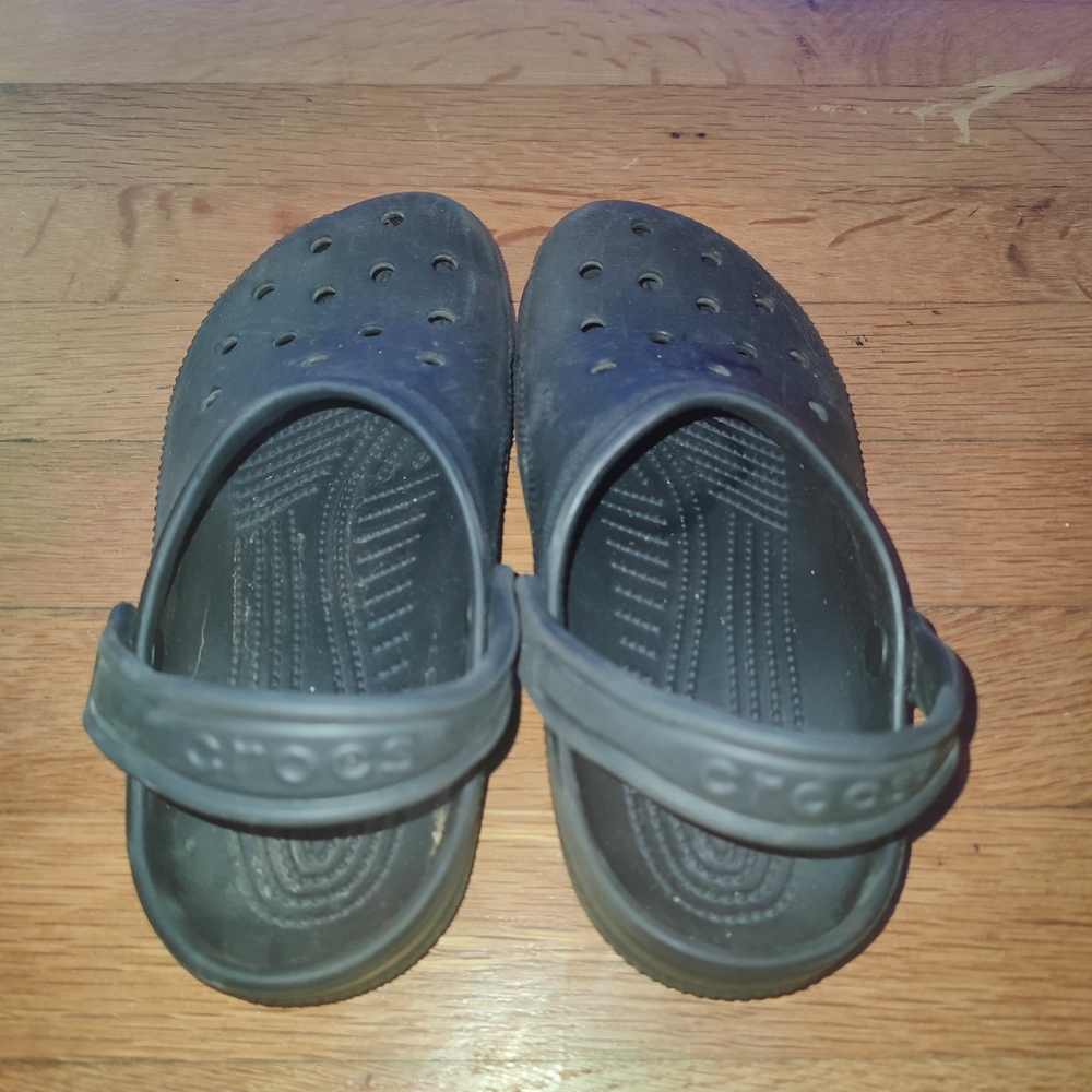 CROCS Black Sandals with Rotating Heel Strap